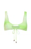 Kamari Swim Women's Green Clover Cutout Bikini Top In Green