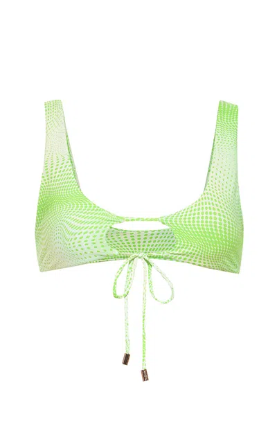 Kamari Swim Women's Green Clover Cutout Bikini Top