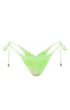 Kamari Swim Women's Green Clover Tie Scrunch Bikini Bottom In Green