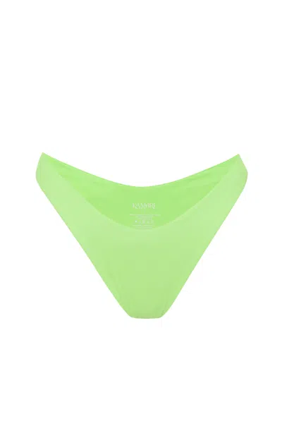 Kamari Swim Women's Green Limon High Cut Thong Bikini Bottoms
