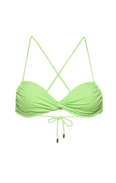 Kamari Swim Women's Green Limon Twist Bandeau Bikini Top