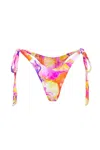 Kamari Swim Women's Pink / Purple Capri Cheeky Tie Bikini Bottom In Pink/purple