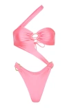 Kamari Swim Women's Pink / Purple Madi Asymmetrical One Piece - Bubblegum In Pink/purple