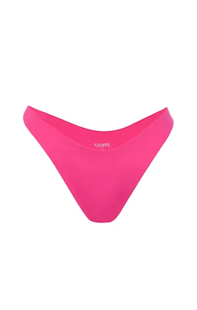 Kamari Swim Women's Pink / Purple Roze High Cut Thong Bikini Bottoms In Pink/purple