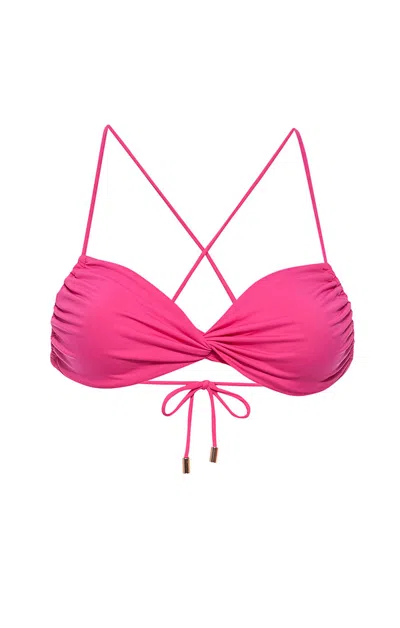 Kamari Swim Women's Pink / Purple Roze Twist Bandeau Bikini Top In Pink/purple