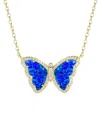 Kamaria Butterfly Necklace With Lab-grown Opal In 14k Gold Plated Sterling Silver