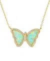 Kamaria Butterfly Necklace With Lab-grown Opal In 14k Gold Plated Sterling Silver