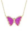 Kamaria Butterfly Necklace With Lab-grown Opal In 14k Gold Plated Sterling Silver