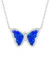 Kamaria Butterfly Necklace With Lab-grown Opal In Sterling Silver