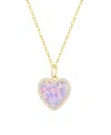 Kamaria Heart Necklace With Lab-grown Opal In 14k Gold Plated Sterling Silver In Gold