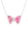 Kamaria Mini Butterfly Necklace With Lab-grown Opal In Sterling Silver