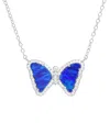 Kamaria Mini Butterfly Necklace With Lab-grown Opal In Sterling Silver