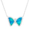Kamaria Mini Butterfly Necklace With Lab-grown Opal In Sterling Silver