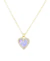 Kamaria Mini Heart Necklace With Lab-grown Opal In 14k Gold Plated Sterling Silver In Gold