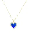 Kamaria Mini Heart Necklace With Lab-grown Opal In 14k Gold Plated Sterling Silver In Gold