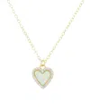 Kamaria Mini Heart Necklace With Lab-grown Opal In 14k Gold Plated Sterling Silver In Gold