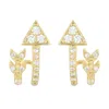 Kamaria Women's Arrow Huggie Earrings With Crystals - Gold In Gold