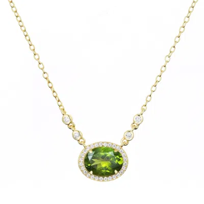 Kamaria Women's Aura Tourmaline Drop Necklace - Green