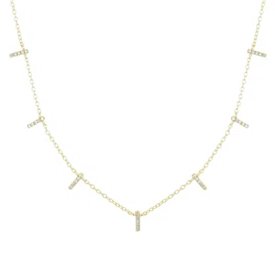 Kamaria Women's Bar Choker Necklace With Crystals - Gold