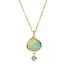 Kamaria Women's Best Friend Green Opal Pear Necklace With Crystal Drop In Multi