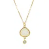 Kamaria Women's Best Friend White Opal Pear Necklace With Crystal Drop In White