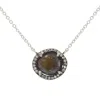 Kamaria Women's Black Mini Baby Geode Necklace With Diamonds In 14k White Gold In Black