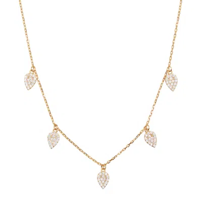 Kamaria Women's Blessings Leaf Choker Necklace In Rose Gold