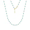 Kamaria Women's Blue Enamel Beaded Chain Necklace - Turquoise In Blue