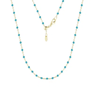 Kamaria Women's Blue Enamel Beaded Chain Necklace