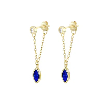 Kamaria Women's Blue Full Swing Opal Earrings - Indigo