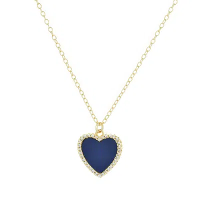 Kamaria Women's Blue Lapis Lazuli Heart Necklace With Crystals