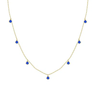 Kamaria Women's Blue Opal Dew Drops Reversible Layering Necklace - Indigo