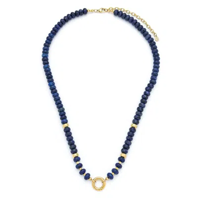 Kamaria Women's Blue Raya Large Gemstone Necklace - Lapis