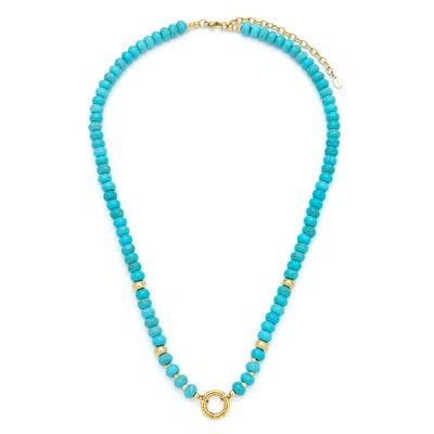 Kamaria Women's Blue Raya Large Gemstone Necklace - Turquoise