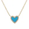 Kamaria Women's Blue Turquoise Heart Necklace In Blue