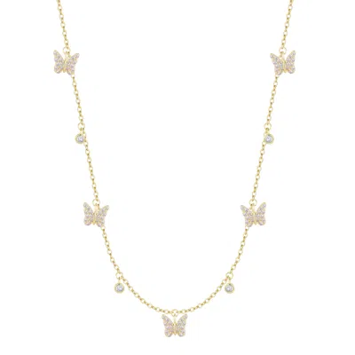 Kamaria Women's Butterfly Charm Choker Necklace - Gold