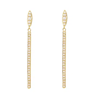 Kamaria Women's Candlestick Dangle Earrings With Crystals - Gold