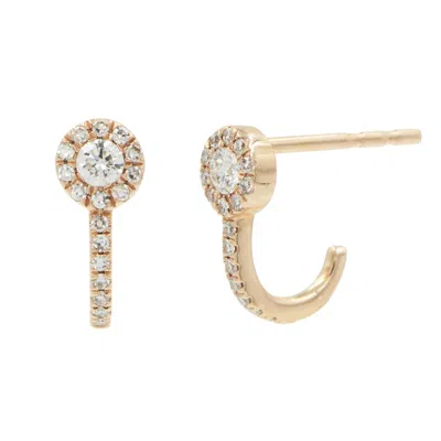 Kamaria Women's Circle Diamond Huggies - Rose Gold