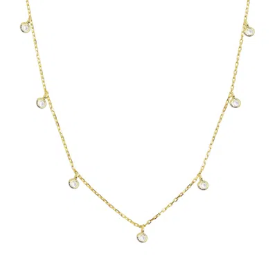 Kamaria Women's Dew Drops Crystal Choker Layering Necklace - Gold