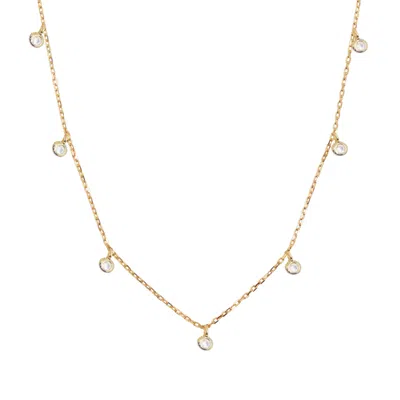 Kamaria Women's Dew Drops Crystal Choker Layering Necklace - Rose Gold