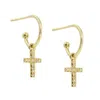 Kamaria Women's Diamond Cross Huggie Earrings In 14k Gold In Gold