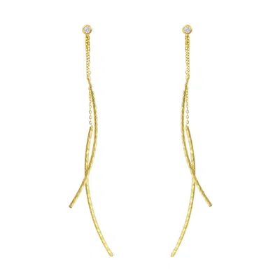 Kamaria Women's Diamond Cut Flutter Earrings - Gold
