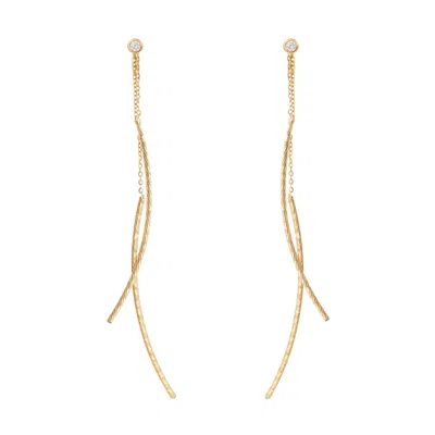 Kamaria Women's Diamond Cut Flutter Earrings - Rose Gold