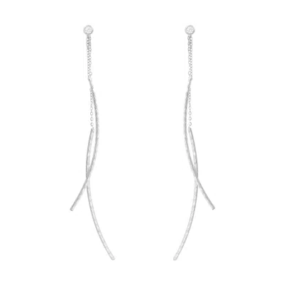 Kamaria Women's Diamond Cut Flutter Earrings - Silver