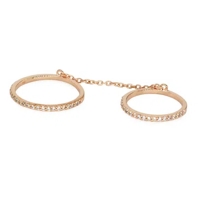 Kamaria Women's Double Chain Ring - Rose Gold
