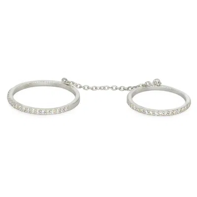 Kamaria Women's Double Chain Ring - Silver