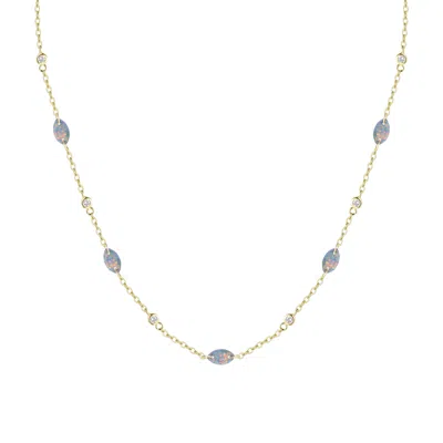 Kamaria Women's Drilled Opal Layering Necklace - Black