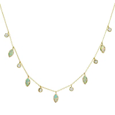 Kamaria Women's Drops Of Spring Green In Gold