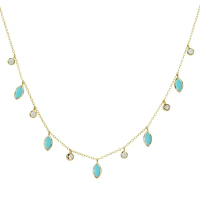 KAMARIA WOMEN'S DROPS OF SPRING IN TURQUOISE - BLUE