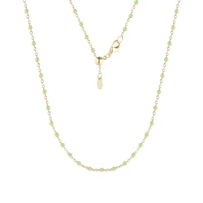 Kamaria Women's Enamel Beaded Chain Necklace - Green In Gold